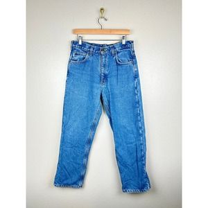 Carhartt Vintage Fleece Lined Denim Jeans Workwear Warm Winter Utility Pants